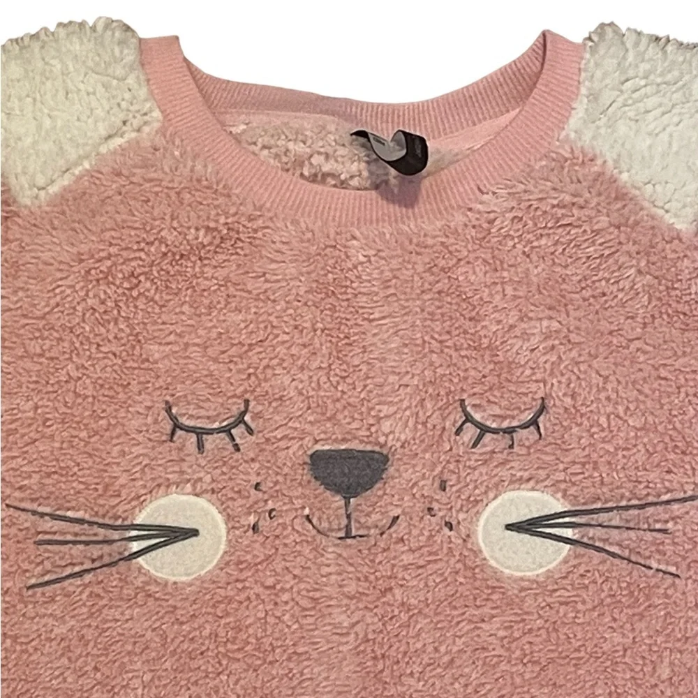 Jaclyn Intimates 2 piece fleece pink pj's,‎ animal motif